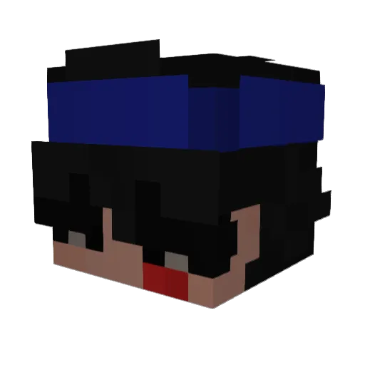 gini Minecraft avatar head, 3D render