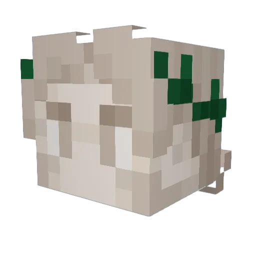 ginkgoVI Minecraft avatar head, 3D render