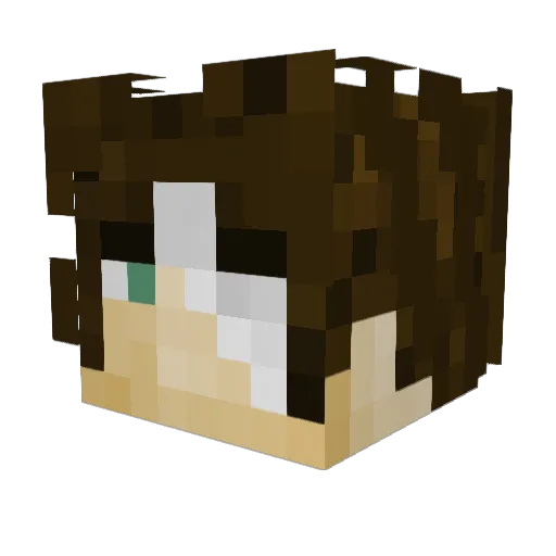 ginsubean Minecraft avatar head, 3D render