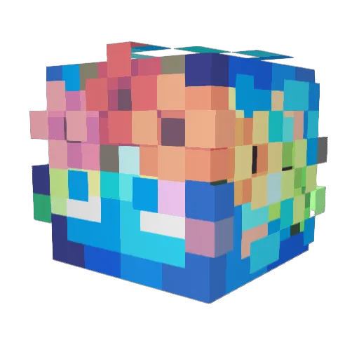 gioem Minecraft avatar head, 3D render