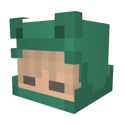 girland Minecraft avatar head, 3D render