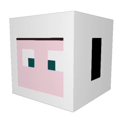 girlfungaming Minecraft avatar head, 3D render