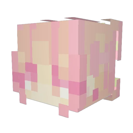 girlio Minecraft avatar head, 3D render