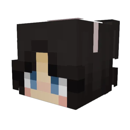 girlkisser_2 Minecraft avatar head, 3D render