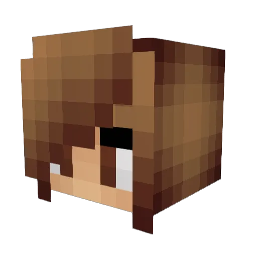 girlucray Minecraft avatar head, 3D render