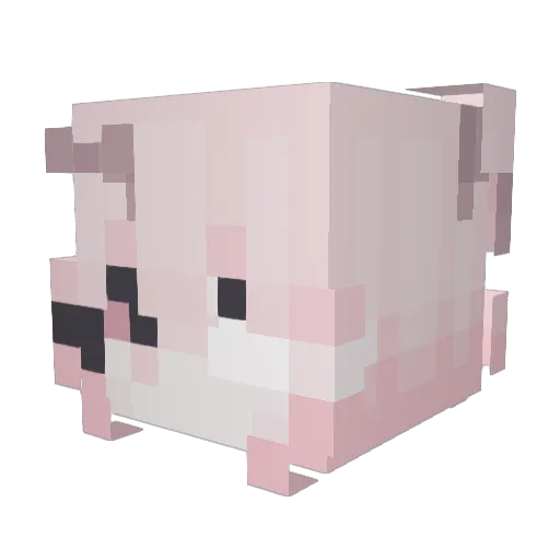 girlulove Minecraft avatar head, 3D render