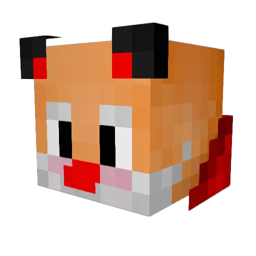 girly_fox Minecraft avatar head, 3D render
