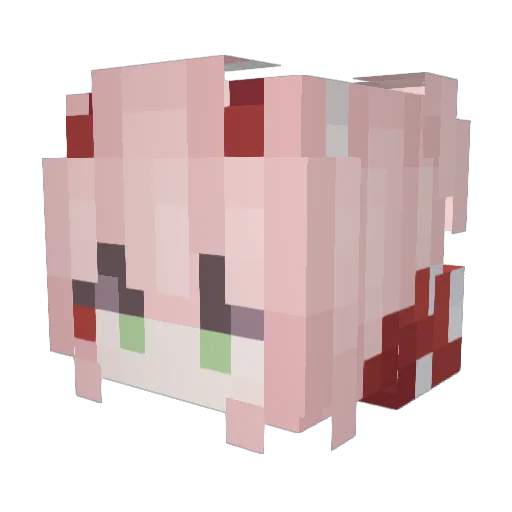 girlyandda Minecraft avatar head, 3D render