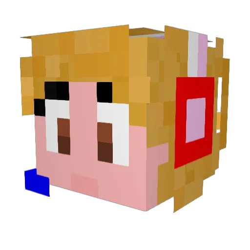 giuiaioio Minecraft avatar head, 3D render