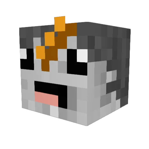 gizmo_the_yeti Minecraft avatar head, 3D render