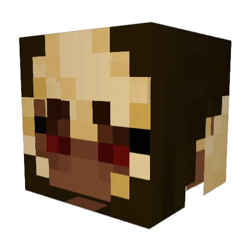 gkurakugai Minecraft avatar head, 3D render
