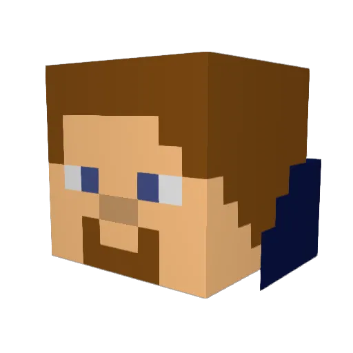 gl0b Minecraft avatar head, 3D render