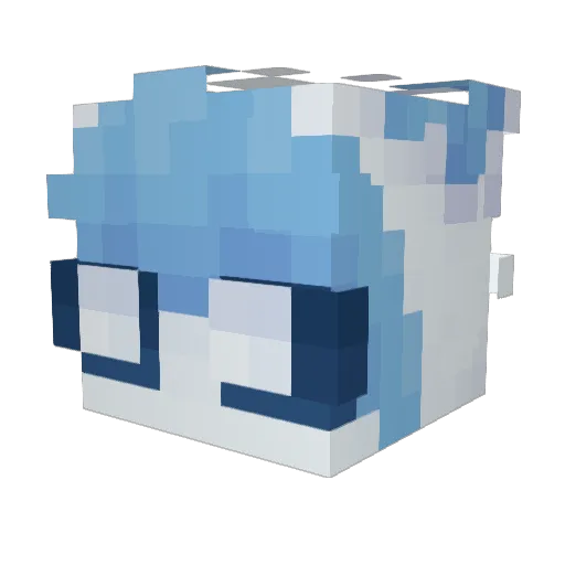 glaaceon Minecraft avatar head, 3D render