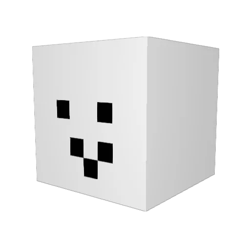glaint Minecraft avatar head, 3D render