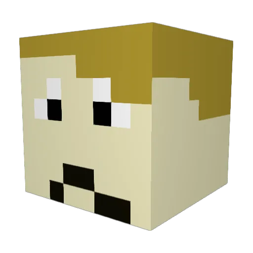 glamglad Minecraft avatar head, 3D render