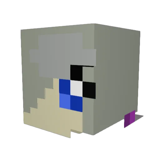 glammaw Minecraft avatar head, 3D render