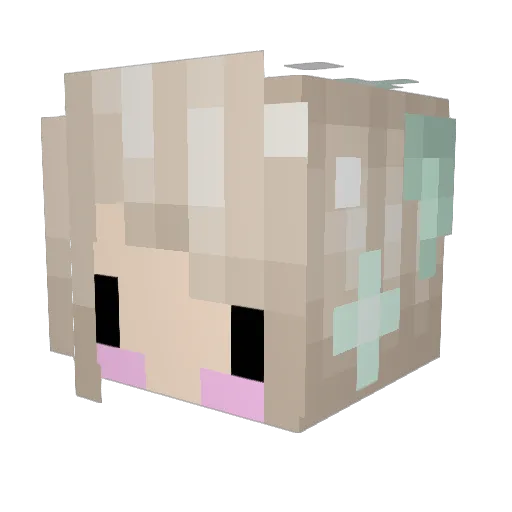glarple Minecraft avatar head, 3D render