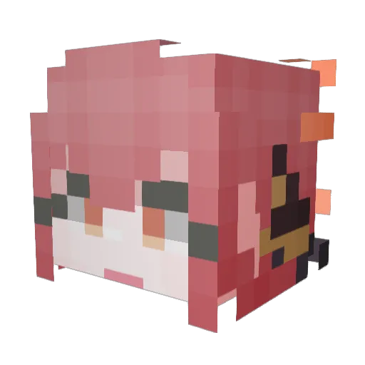 glashu Minecraft avatar head, 3D render