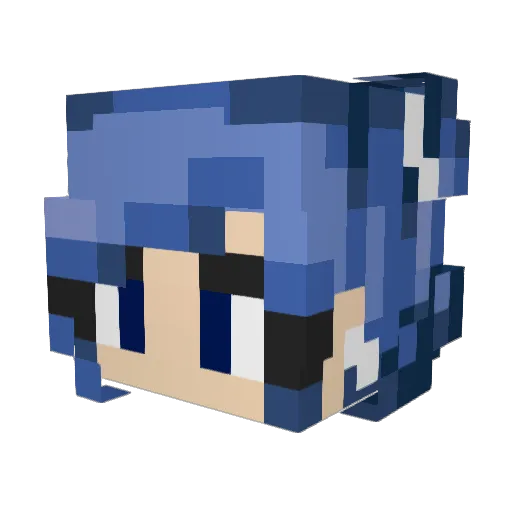 glassesbaby Minecraft avatar head, 3D render