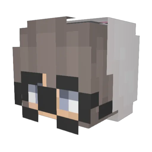 glassesluv Minecraft avatar head, 3D render