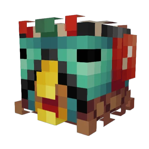 glassholio Minecraft avatar head, 3D render