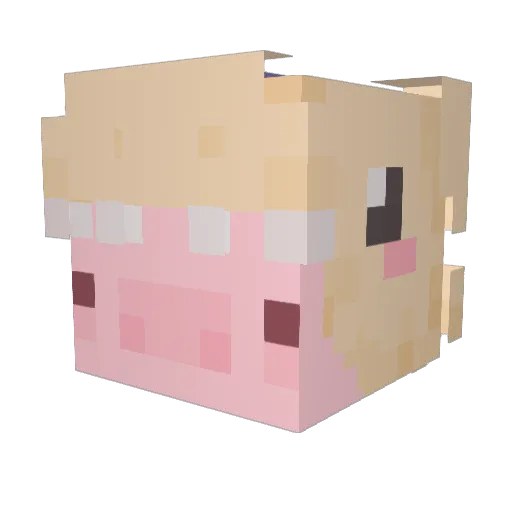 glassolie Minecraft avatar head, 3D render