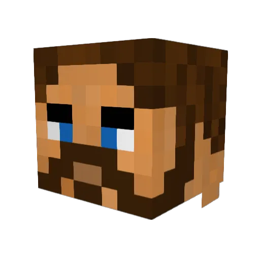 glasspinecone Minecraft avatar head, 3D render