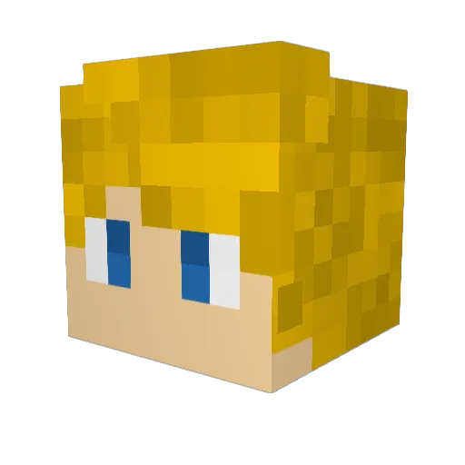 glasyabo Minecraft avatar head, 3D render