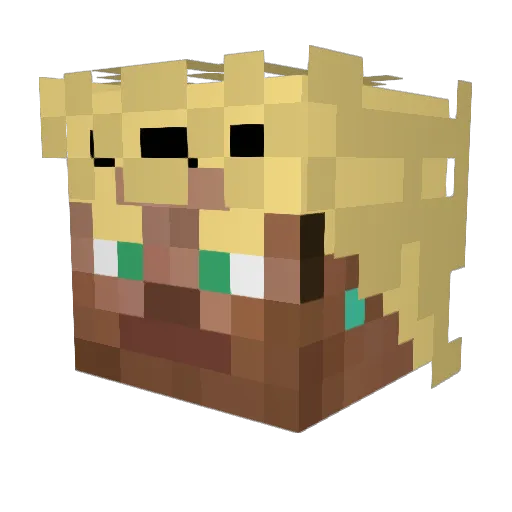 glbshorts Minecraft avatar head, 3D render
