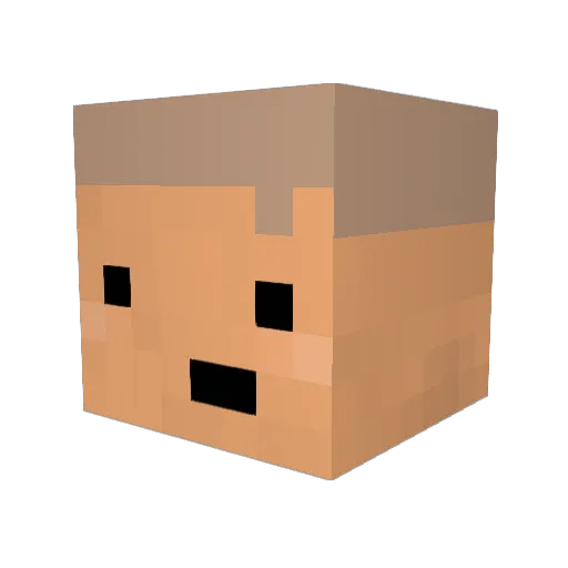 gleu Minecraft avatar head, 3D render