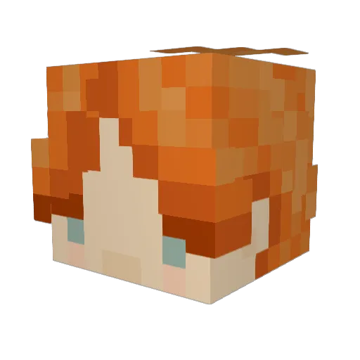 glickle Minecraft avatar head, 3D render