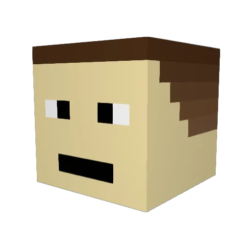 glickster Minecraft avatar head, 3D render