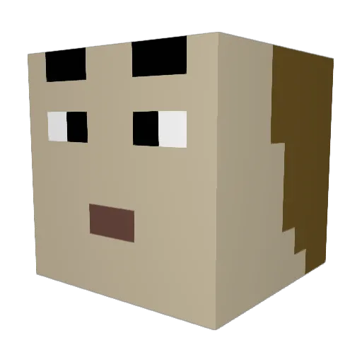 gliiise Minecraft avatar head, 3D render