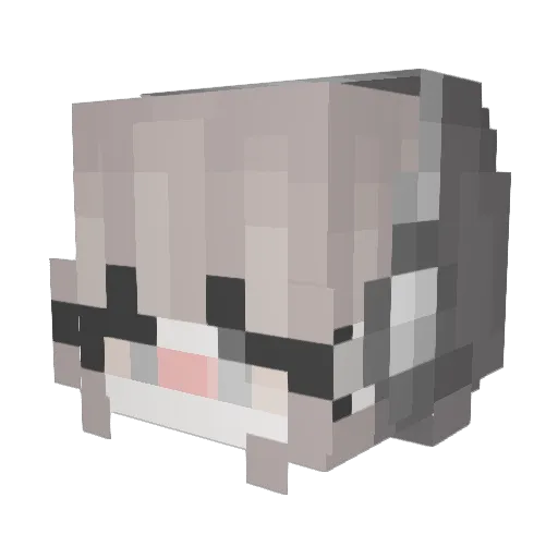gliking Minecraft avatar head, 3D render
