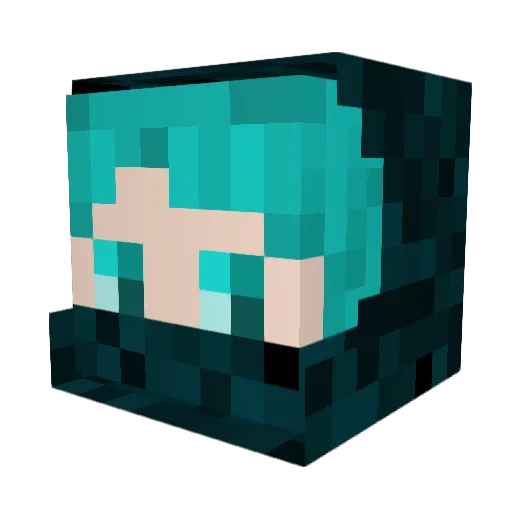 glitch_b0y Minecraft avatar head, 3D render