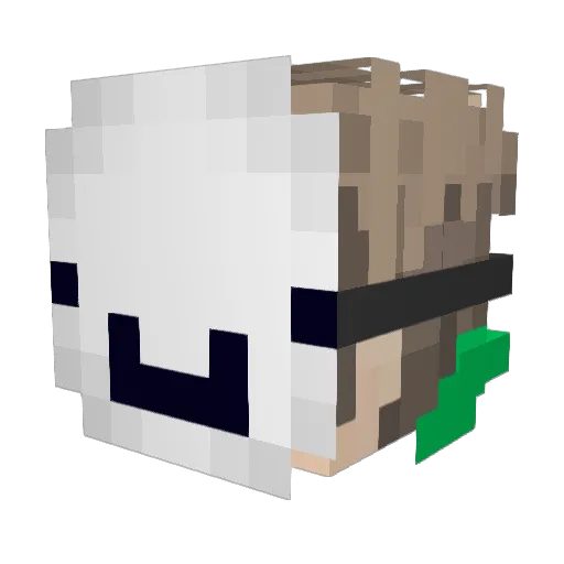 glitched_pc Minecraft avatar head, 3D render