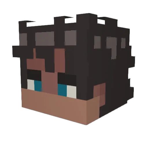 glitchgalaxy Minecraft avatar head, 3D render