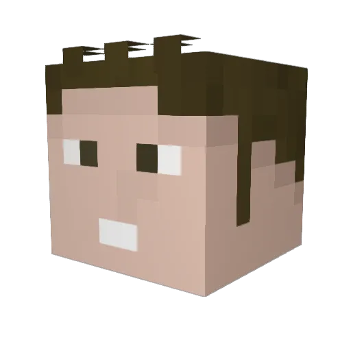glitchies Minecraft avatar head, 3D render