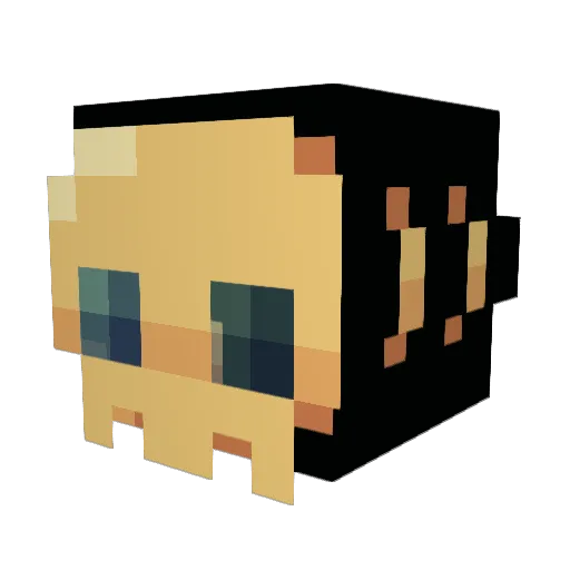 glitchyMC Minecraft avatar head, 3D render