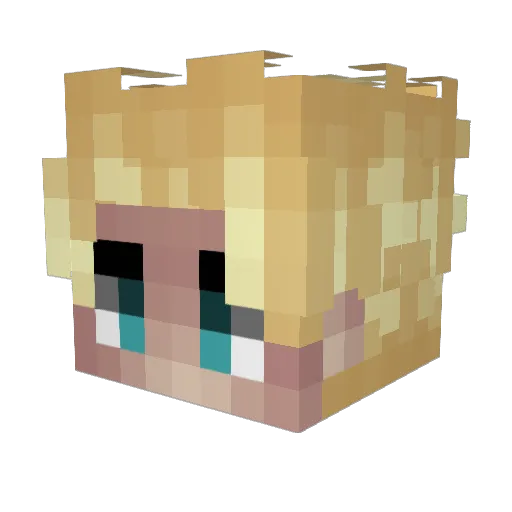 glitchzin Minecraft avatar head, 3D render