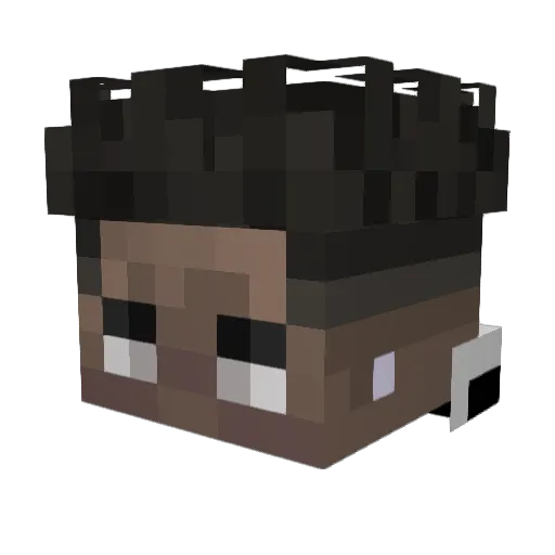 glithcher Minecraft avatar head, 3D render