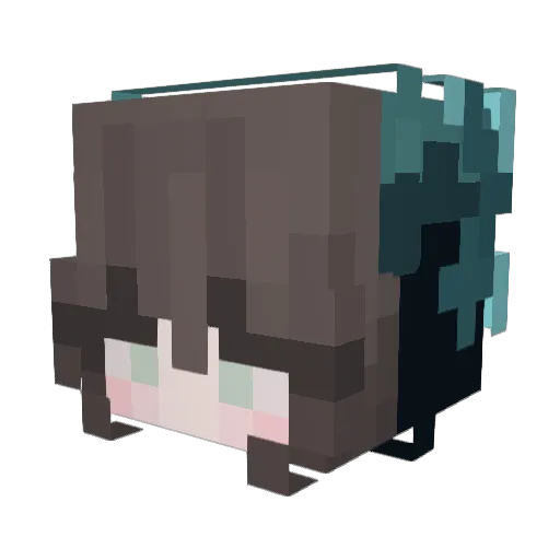 glittercrystal Minecraft avatar head, 3D render