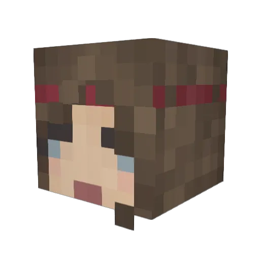 glitteredash Minecraft avatar head, 3D render