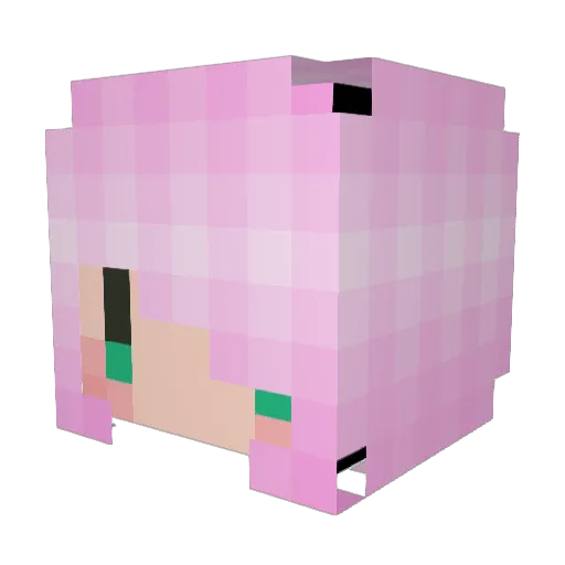 glitterheartz Minecraft avatar head, 3D render