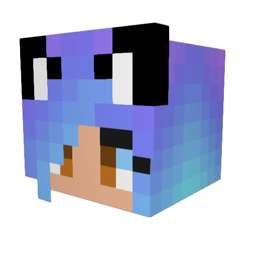 glitteringalaxy Minecraft avatar head, 3D render