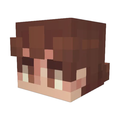 glitterpuss Minecraft avatar head, 3D render