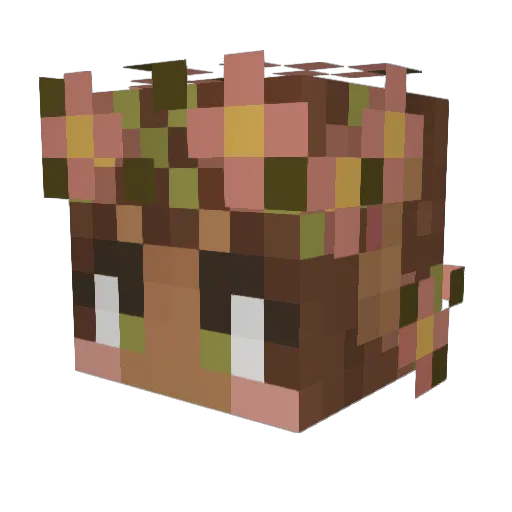 glittersamurai Minecraft avatar head, 3D render