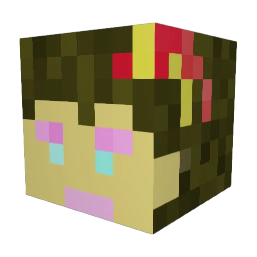 glitterymila Minecraft avatar head, 3D render