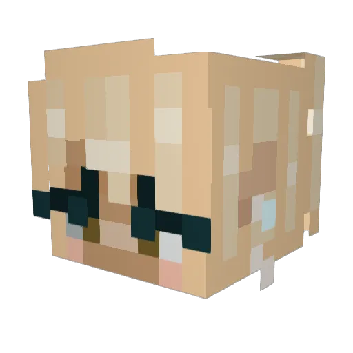glixexe Minecraft avatar head, 3D render