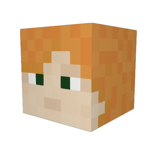 glo_wer Minecraft avatar head, 3D render